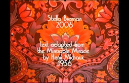 A vibrant red and orange flowery wallpaper with Stella Brennan's name written on-screen.