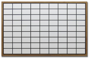 A geometric grid of white rectangles separated by black lines