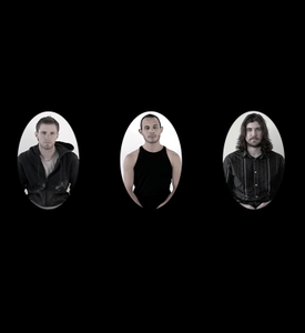 Three oval shaped portraits of people looking serious