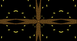 Morphing yellow and golden kupesi patterns