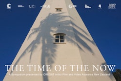 text reads "The time of the now, a symposium presented by CIRCUIT Artist Film and Video Aotearoa New Zealand"