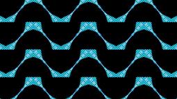 A blue and black pattern made of lines fills the frame.