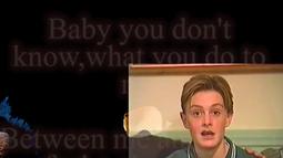 Overlayed images, one of obscured text, one of fish, and one of a boy talking to the camera.