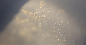 An abstract image of light yellow dust particles or microbes on a light grey hue