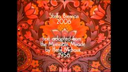 A vibrant red and orange flowery wallpaper with Stella Brennan's name written on-screen.
