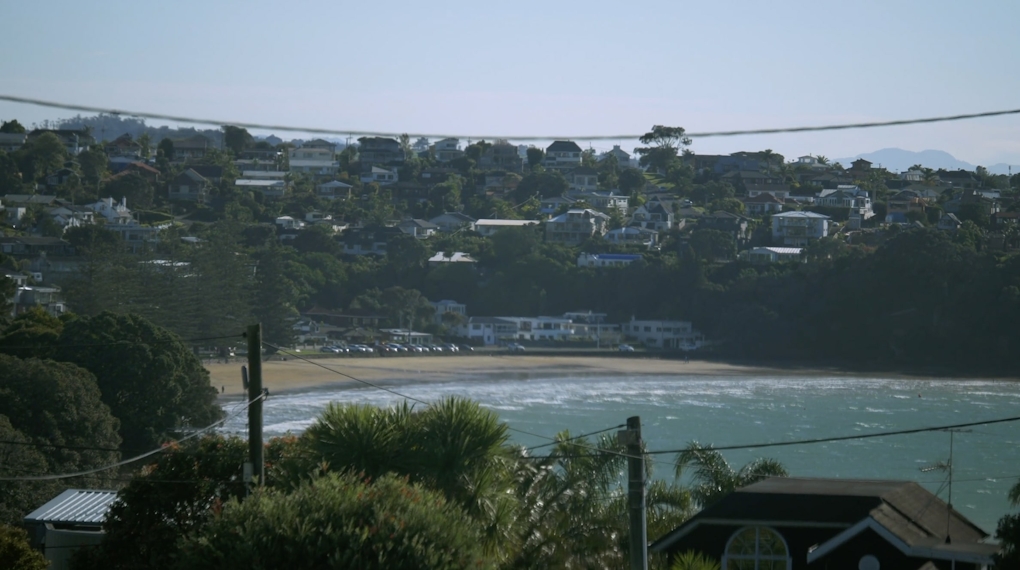 A view of a suburban beach scene in Tāmaki Makaurau Auckland