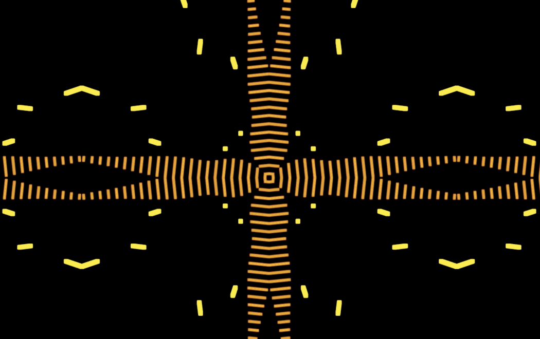 Morphing yellow and golden kupesi patterns