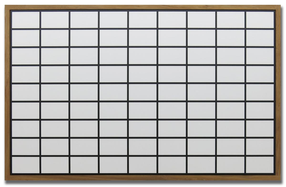 A geometric grid of white rectangles separated by black lines