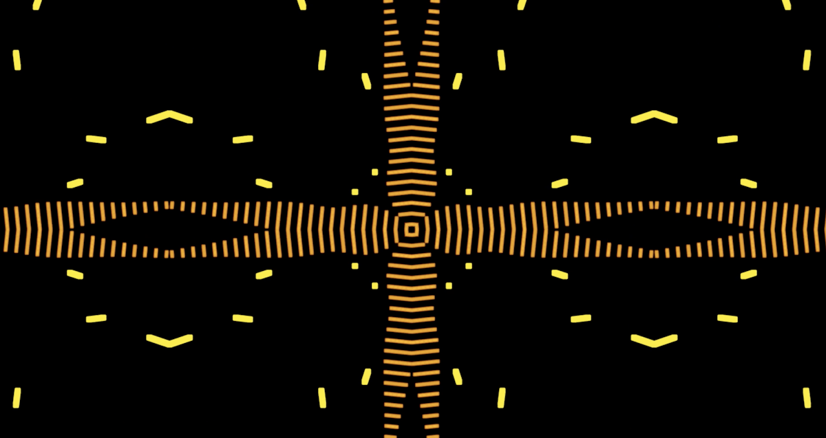Morphing yellow and golden kupesi patterns