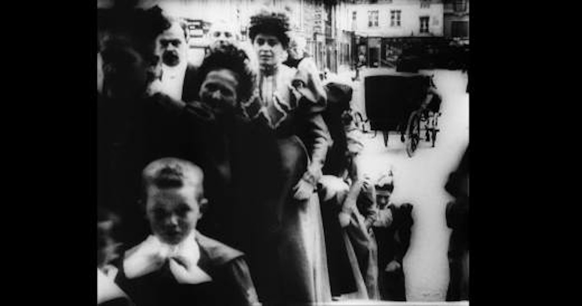 A dark old image of a group of people