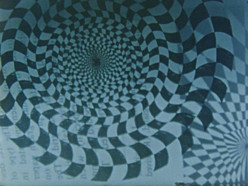 A blue spiral swirling pattern