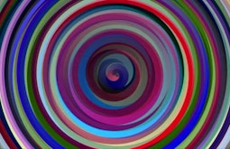 A multicoloured spiral.