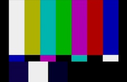 Coloured bars denoting a lost video connection.
