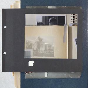 An overhead view of a layered photo album