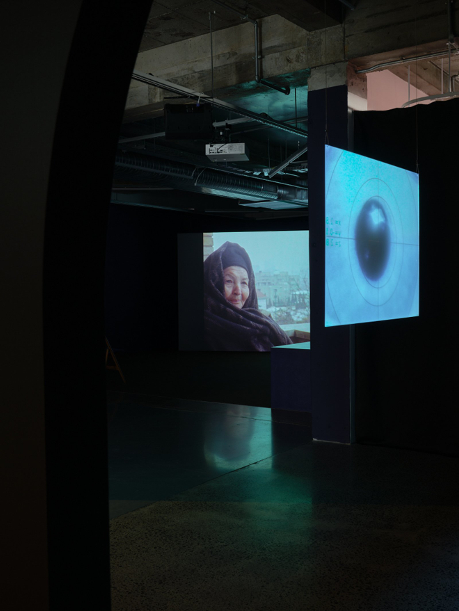 Installation view, Selina Ershadi, The Blue Dome, Artspace Aotearoa, Tāmaki Makaurau Auckland, 2026. Photo by Sam Hartnett.