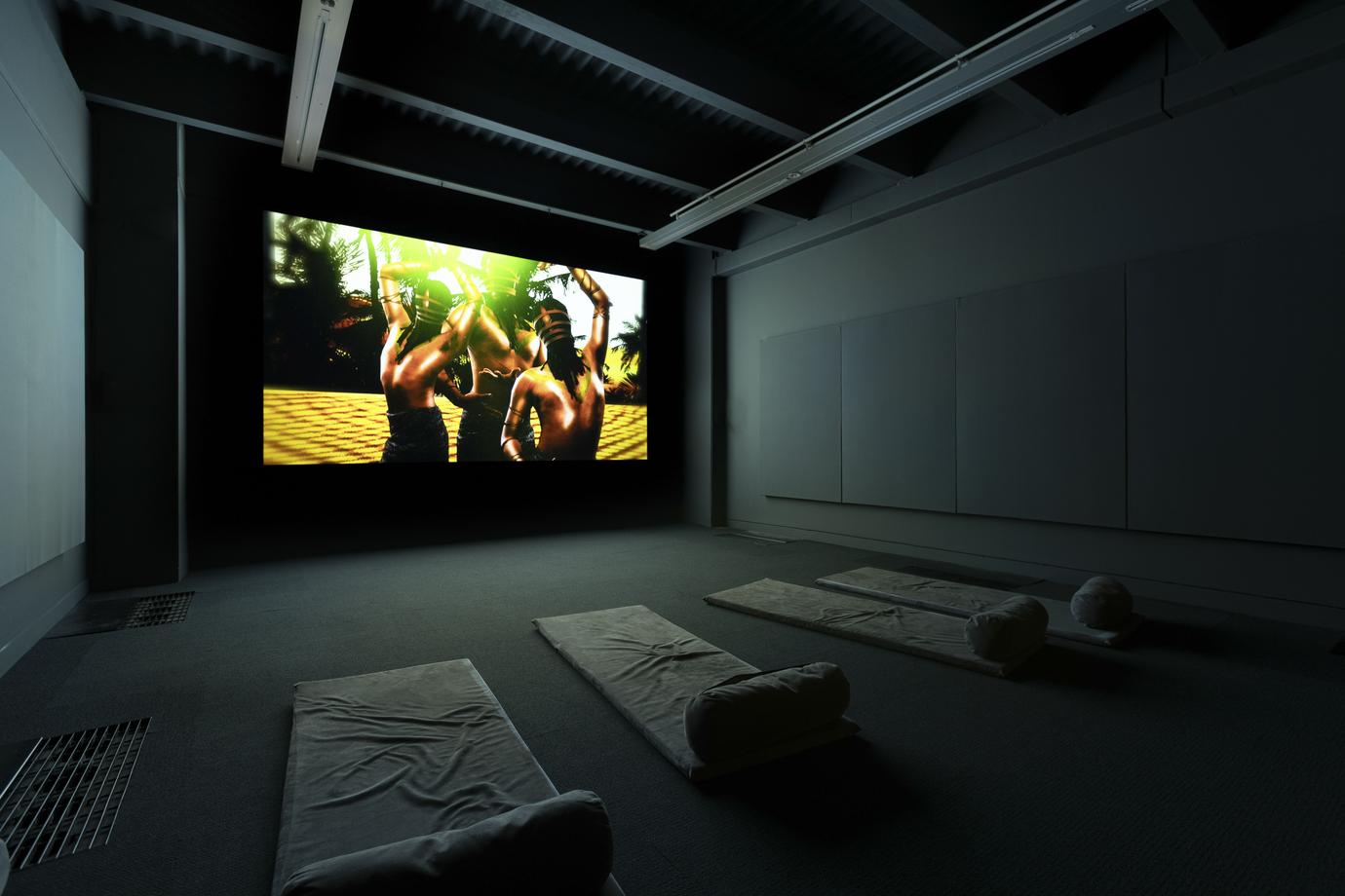 Pati Tyrell, Tulouna le Lagi (2022). Installation view, Legacies, Te Pātaka Toi Adam Art Gallery, Te Whanganui-a-Tara Wellington, 2023. Photo by Ted Whitaker.